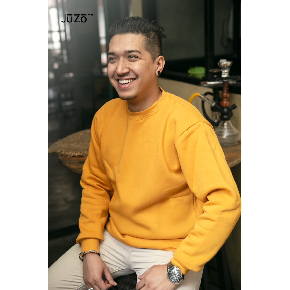 mustard yellow sweatshirt men's