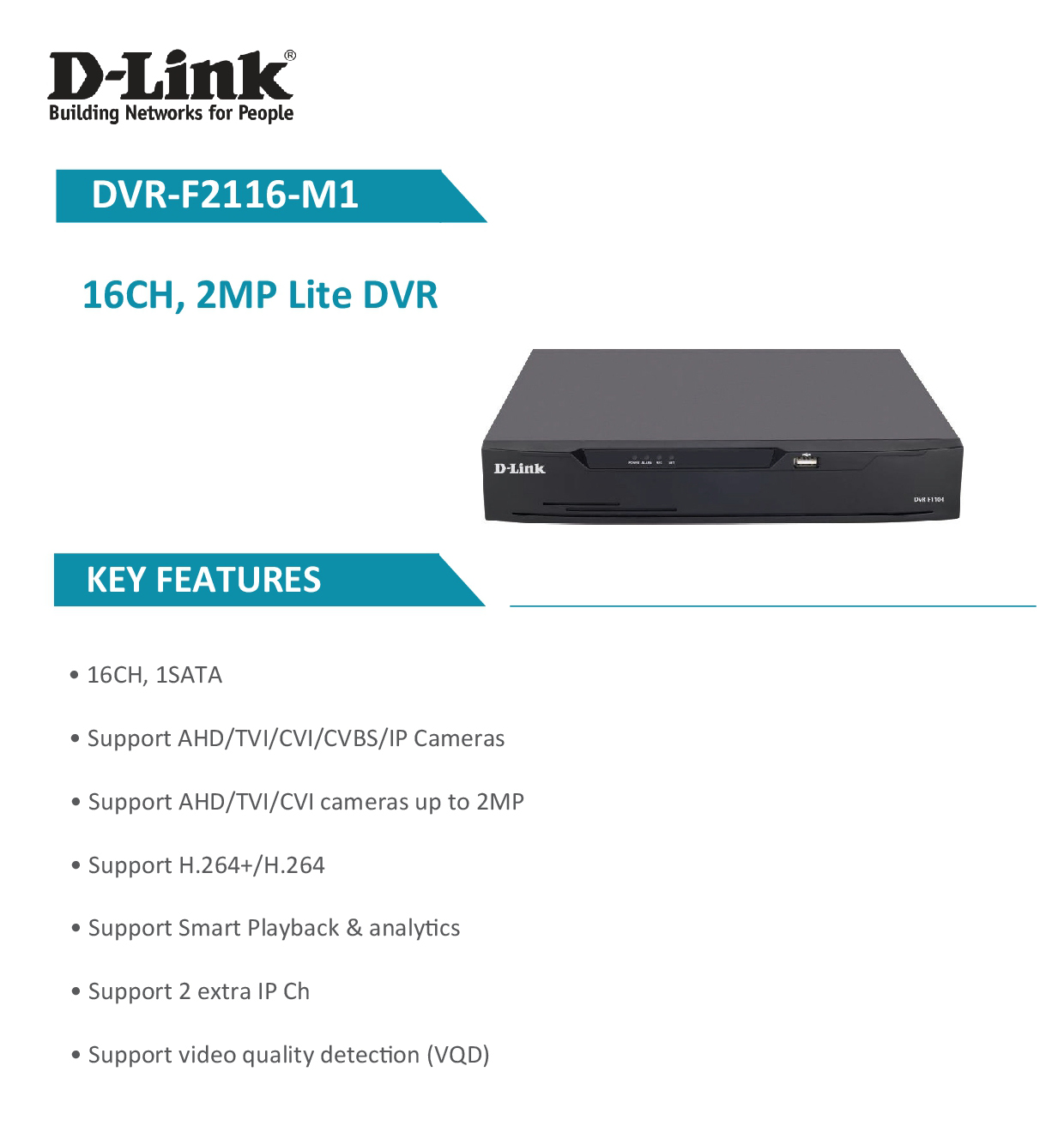 D-Link 16 Channel HD CCTV DVR DVR-F2116-M1