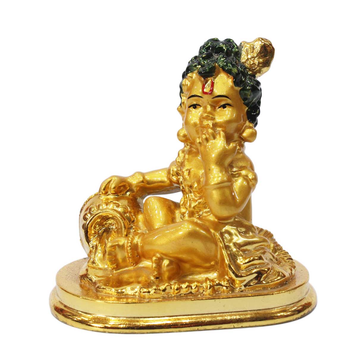 Lord Krishna Golden 3' Statue