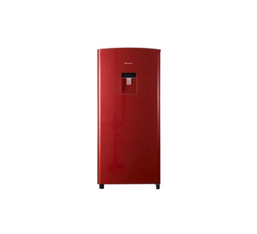 red hisense fridge with water dispenser