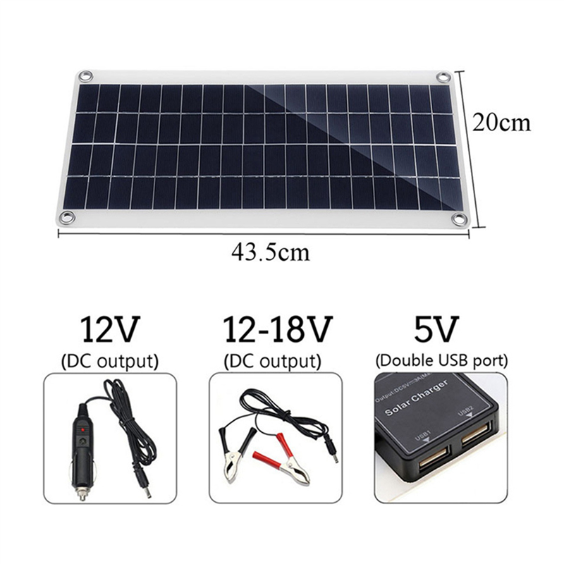 2X 10W Flexible Solar Panel Solar Cells for Car RV Boat Home Roof Van ...