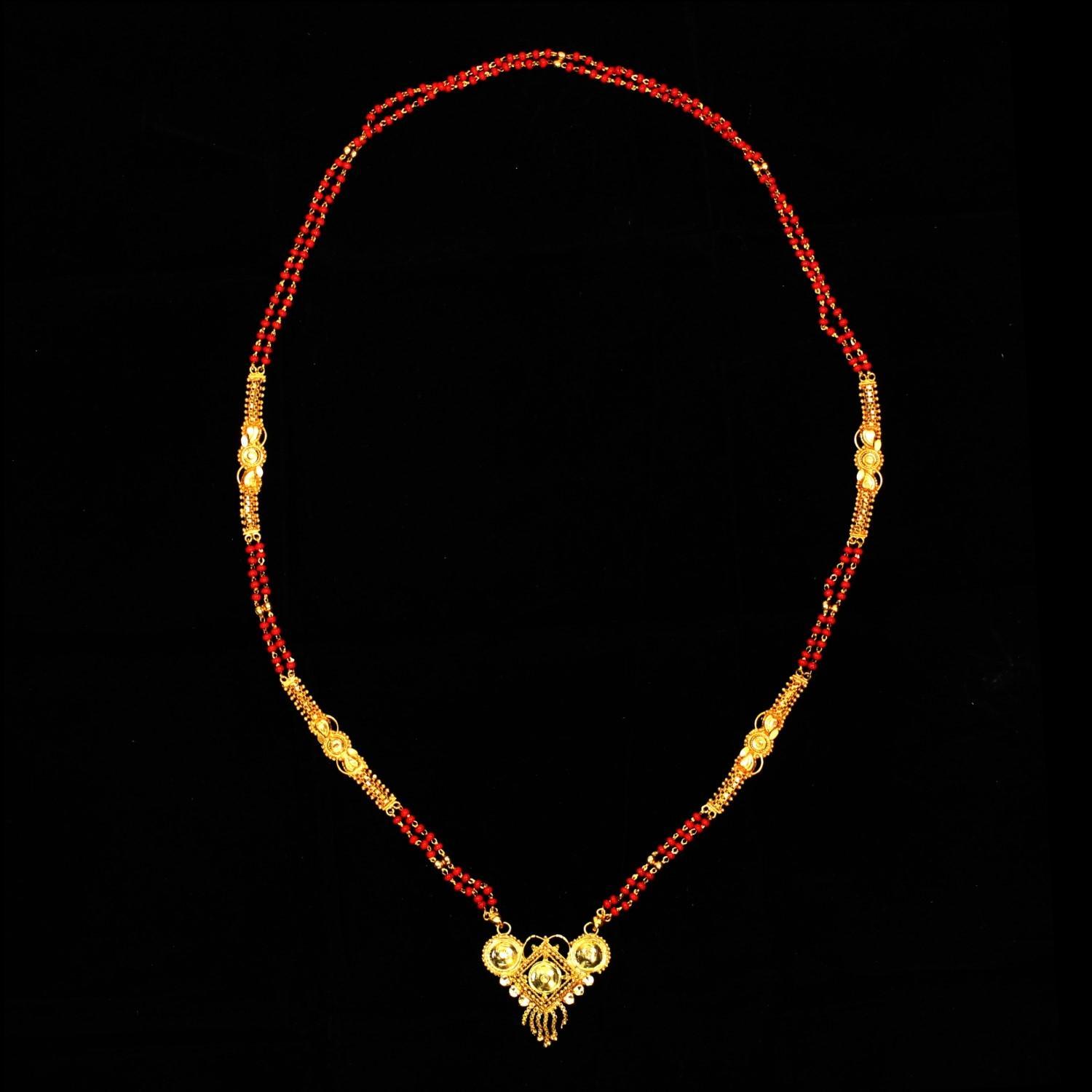 red nepali mangalsutra design