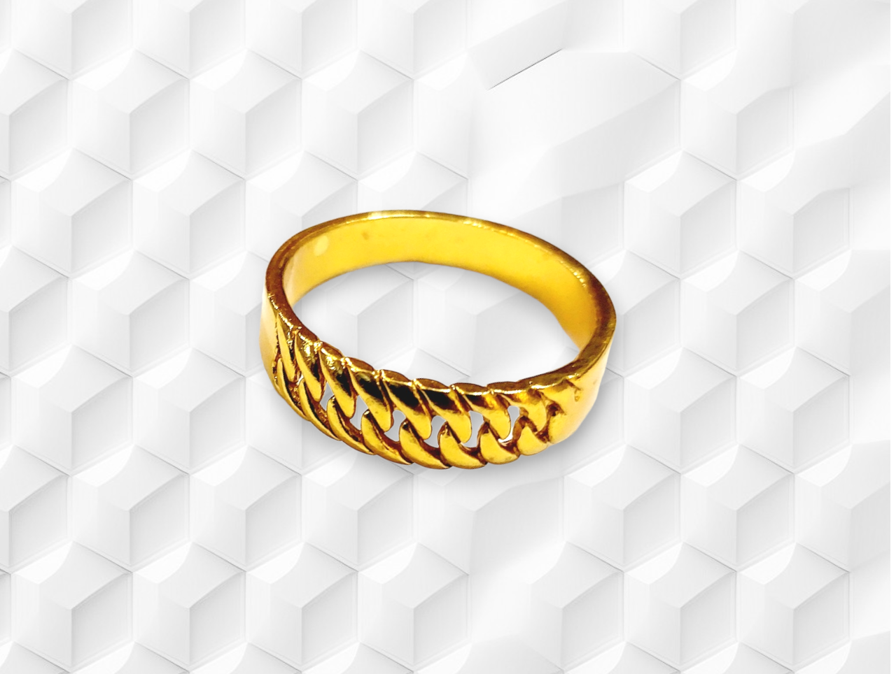 Gold chain deals ring design