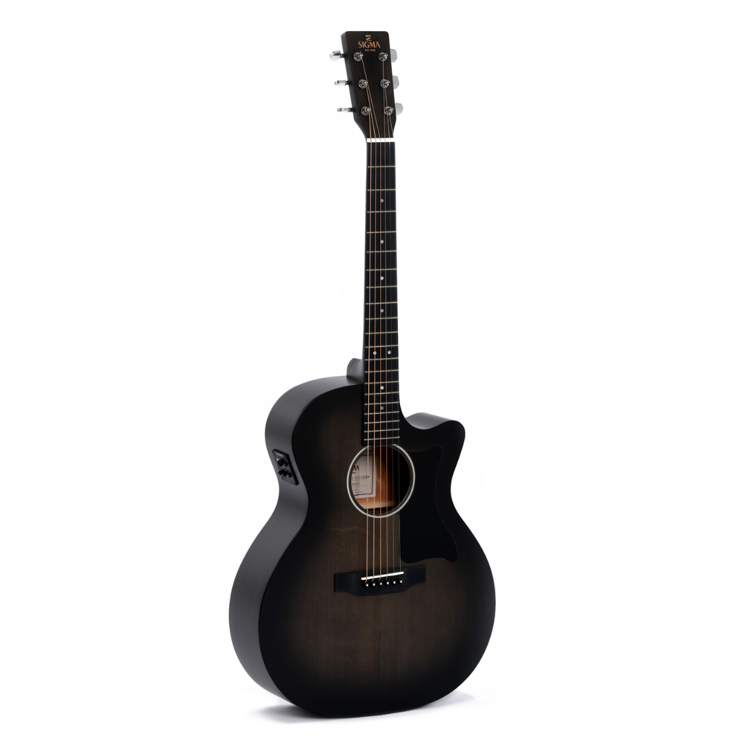 Sigma Guitars GMC-STE-BKB Grand OM Acoustic Electric Guitar