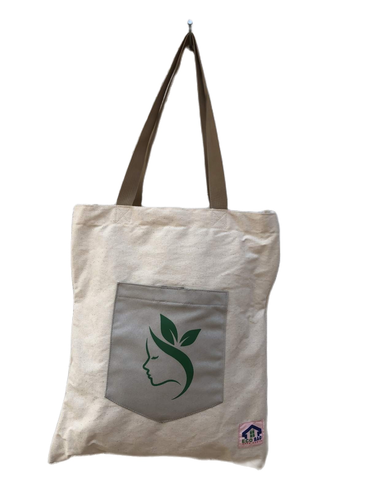Light Grey And Brown Colour With Front Pocket Design Tote Bag For Women