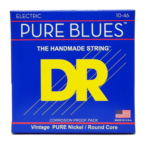 DR Strings PURE BLUES - Pure Nickel Electric Guitar Strings: Medium 10-46