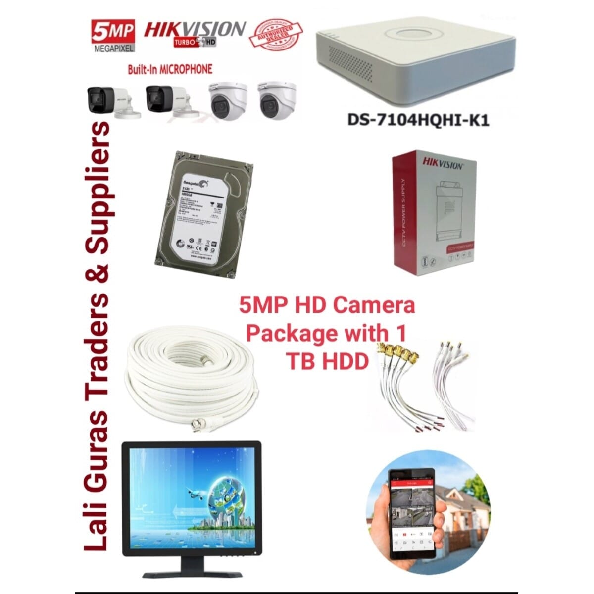 Hikvision 4 Channel 5MP HD CCTV Package 
