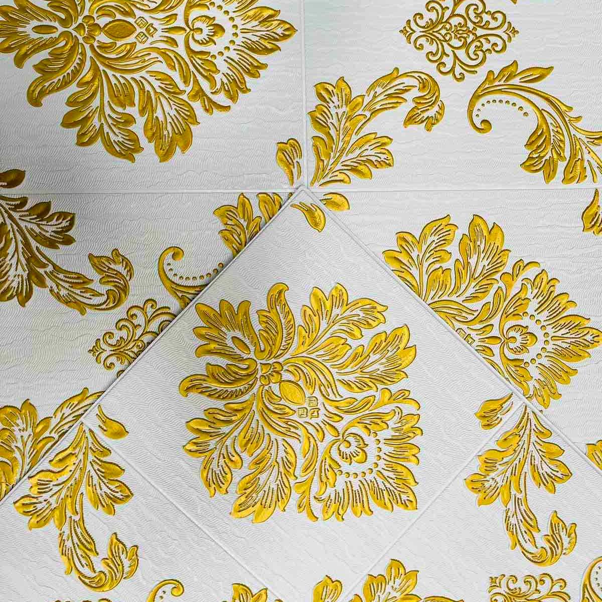 Royal Pattern Golden Damask 3D SelfAdhesive Wall Foam Panels/Bora