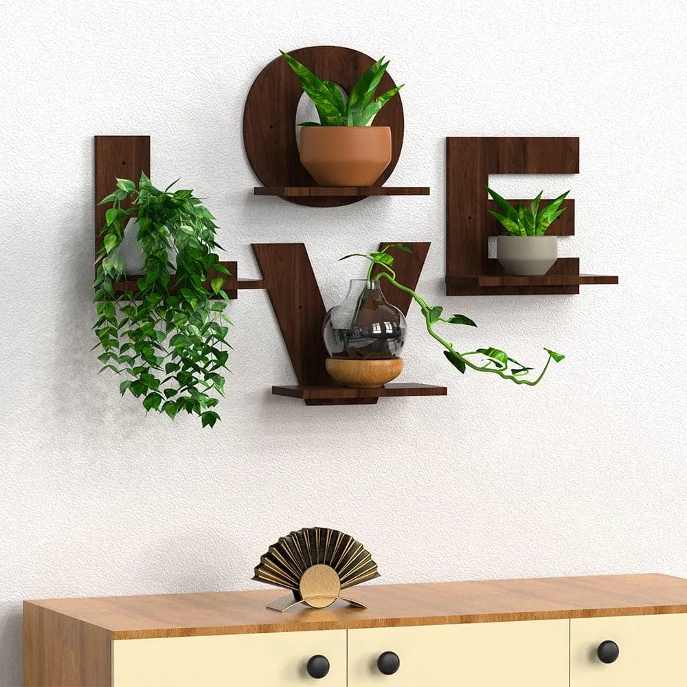 Love Wooden Shelf Wall Hanging Art Decor For Home Living Room Bedroom ...