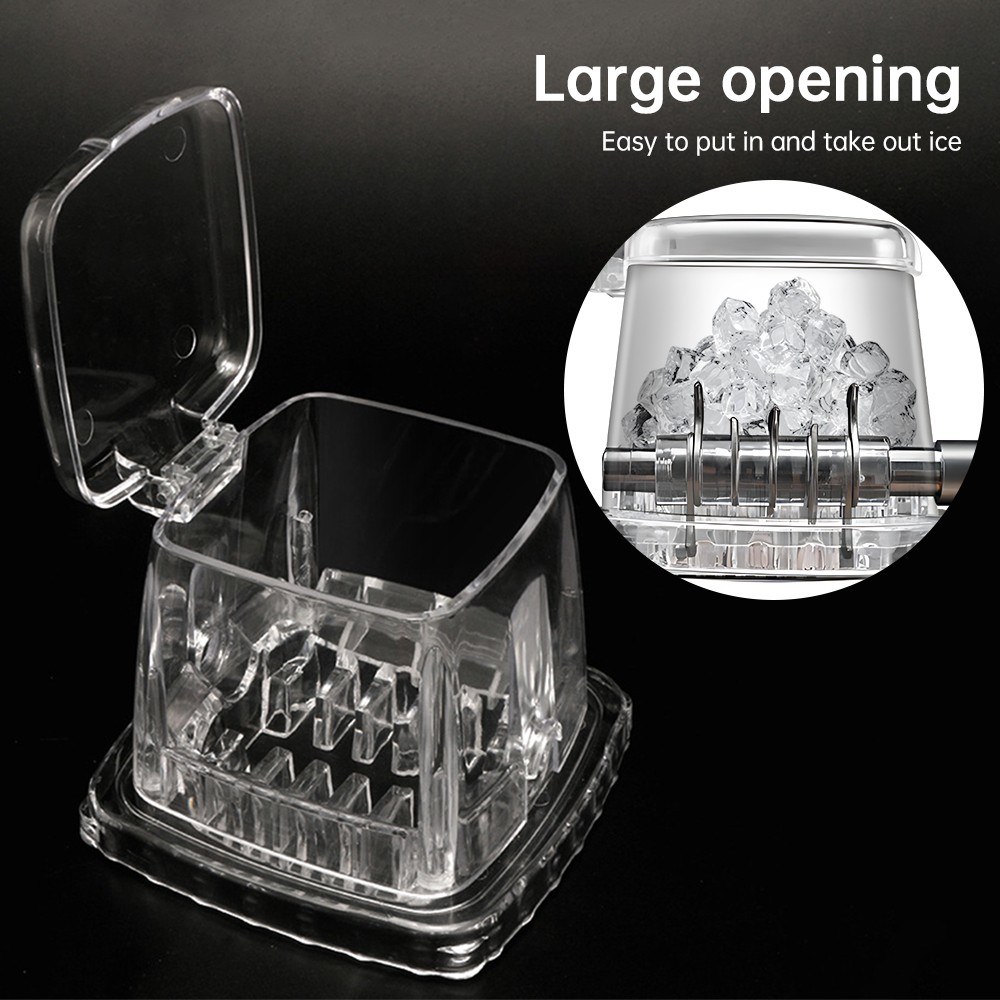 Hand Ice Crusher Machine for Home Use with Stainless Steel Blades and Suction Base Manual Hand Crank Ice Breaker BPA Free Transparent Portable Ice Crusher for Creating Drinks Ice Platters Cocktail. 