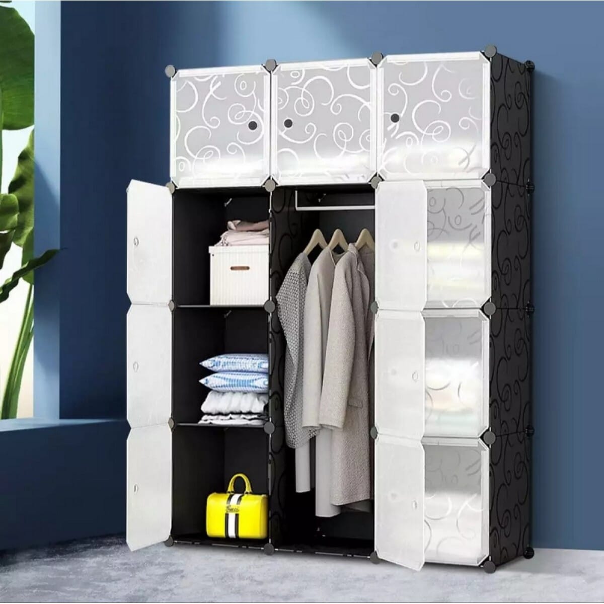 Lukzer 12 Cube Portable Waterproof Wardrobe Storage Rack Closet 140 x 105 x 35cm Daraz .np
