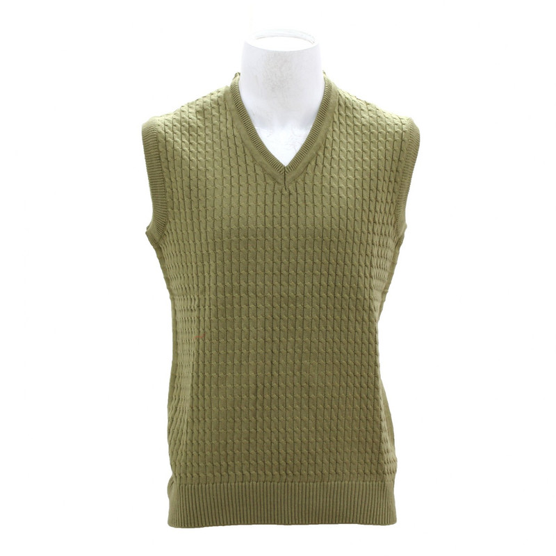 Green Plain Half Sleeve Sweater For Men 