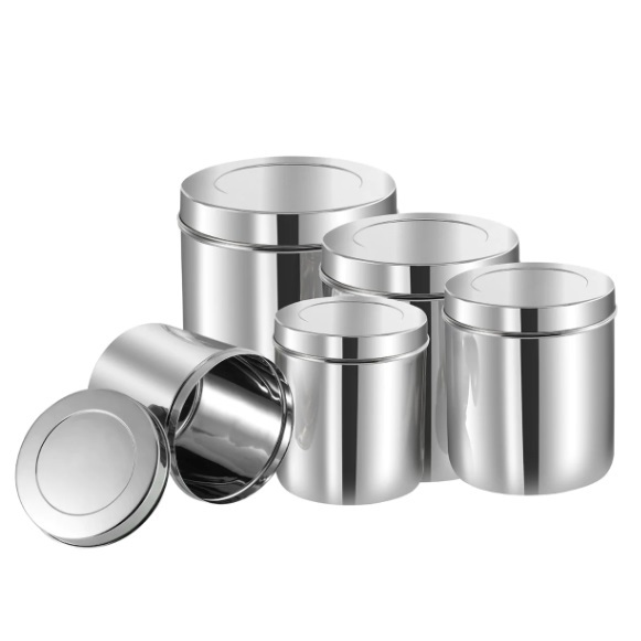 Neelam Stainless Steel Deep Dabba Container Set of 5 | 1000 ML | 1400 ...