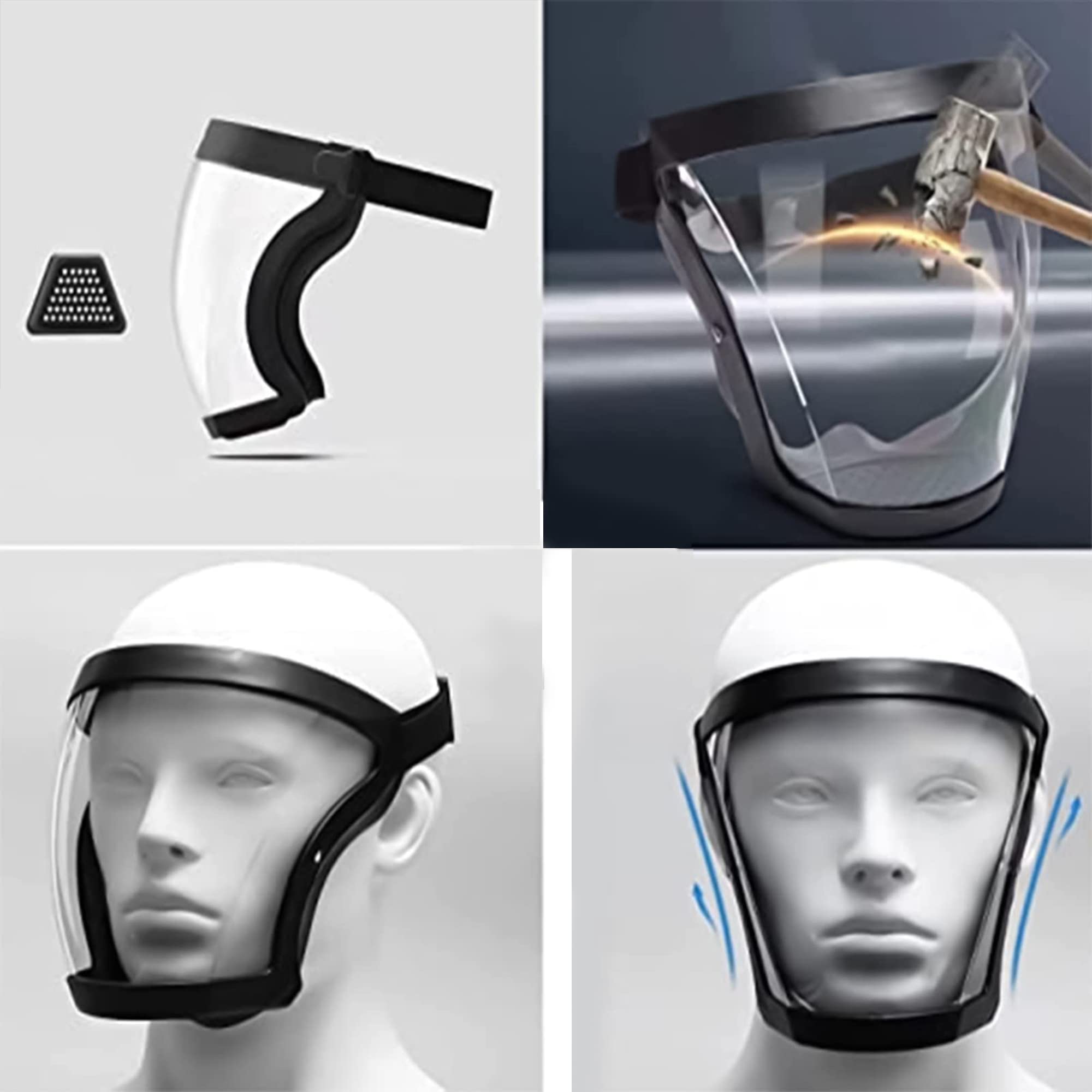 Anti‑Fog Full Face Shield | Transparent Safety Mask | High‑Definition Protection