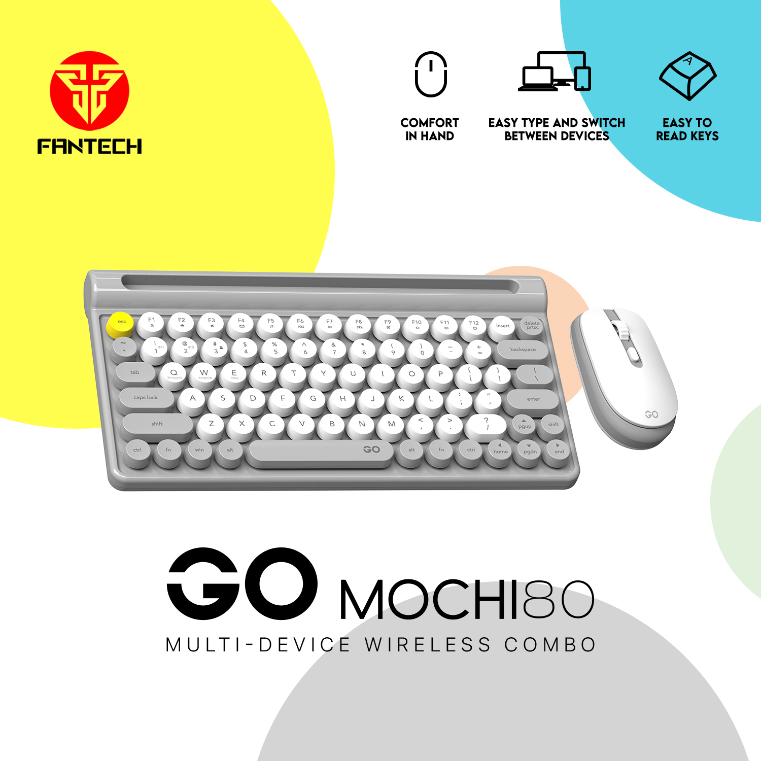 Fantech WK896, WK897 GO MOCHI 65, 80 Keyboard Mouse Wireless Bluetooth