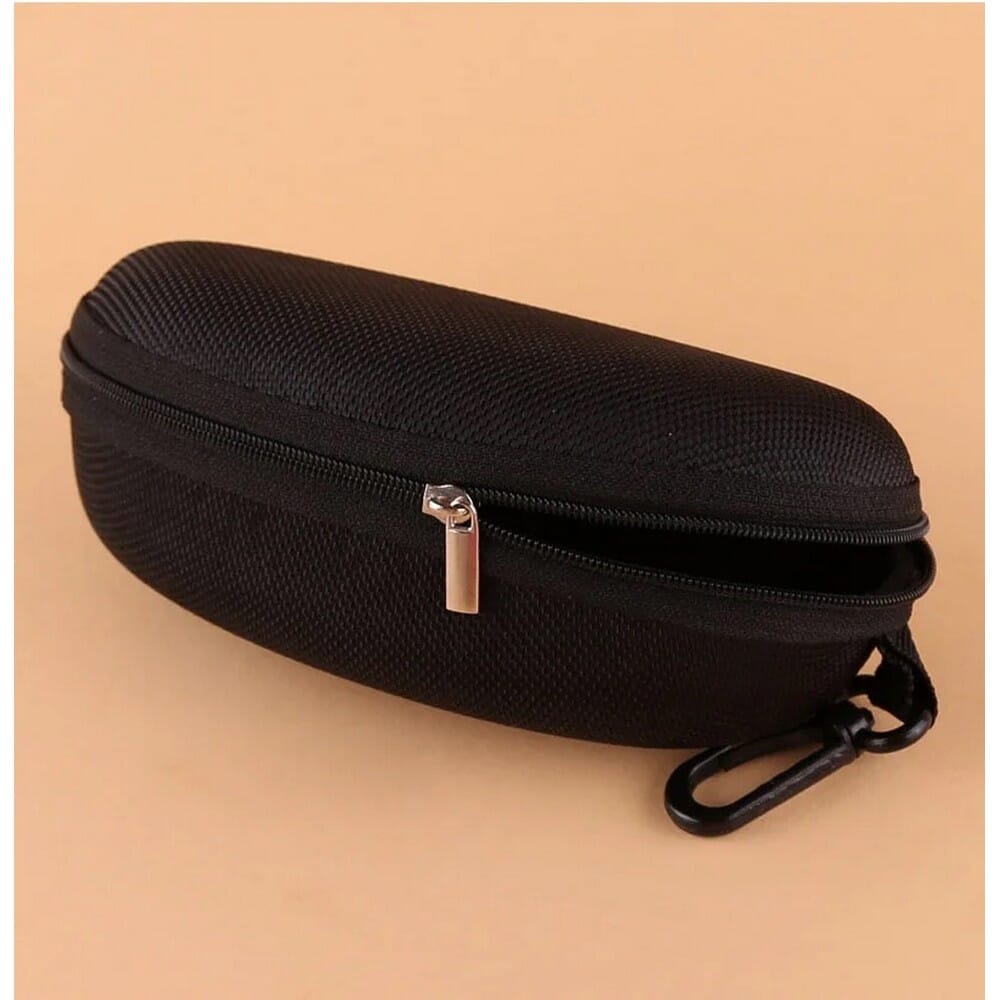 Zipper Hard Black Sunglasses Case, Spectacles Glasses Pouch Bag