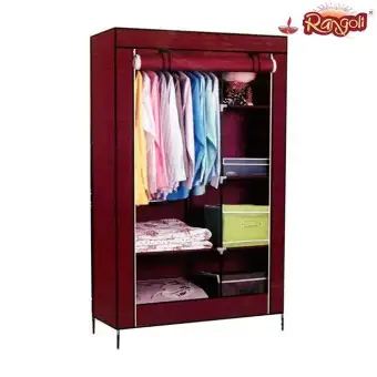 Folding Canvas Wardrobe Cupboard 120 X 50 X 175 Cms Buy Online