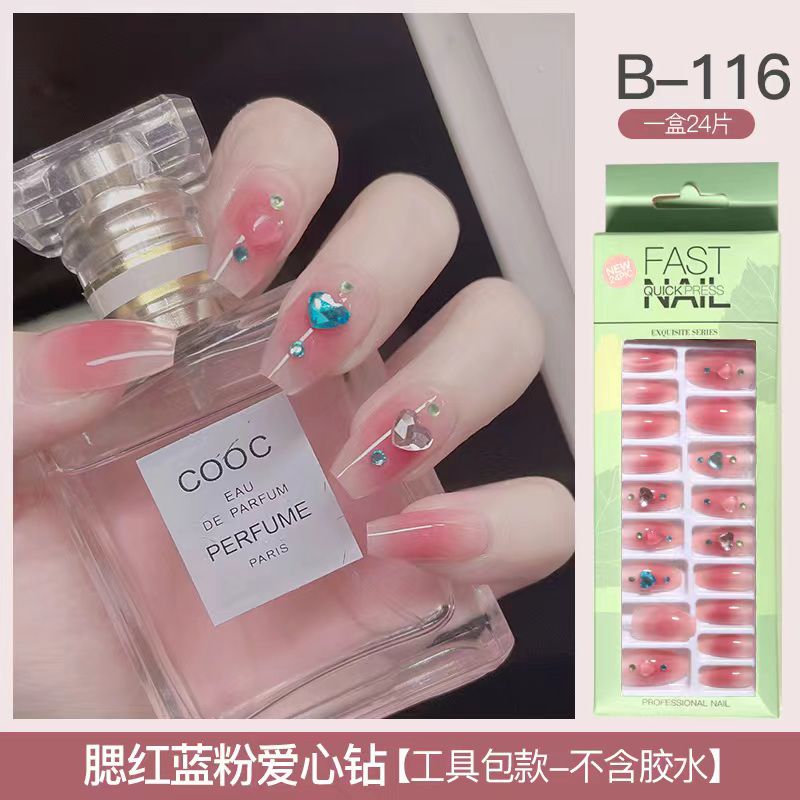 24 Pieces 3D Exquisite Series Fake Nail Fast Quick Press On Nails