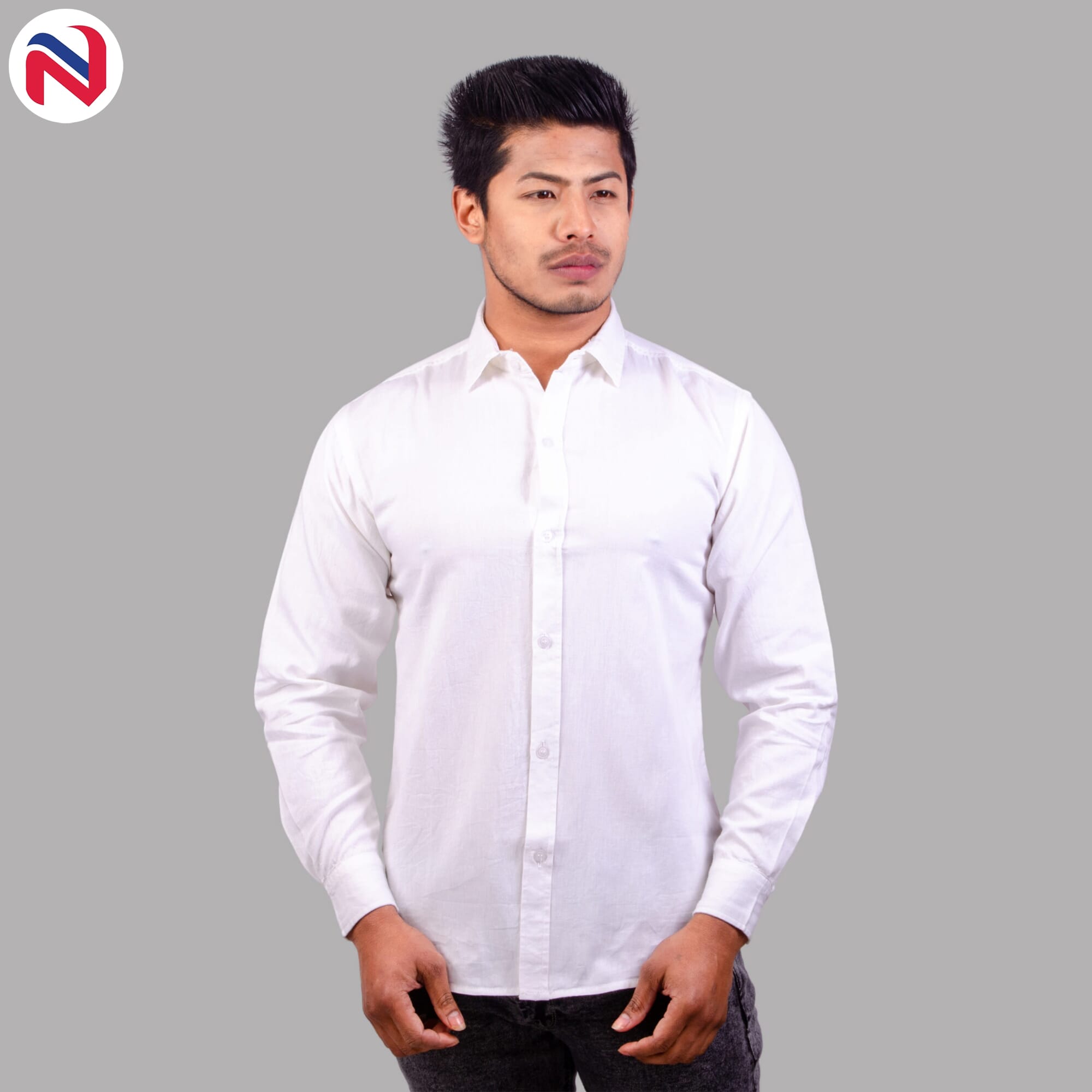 Nyptra White Full Sleeves Premium Cotton Shirt For Men