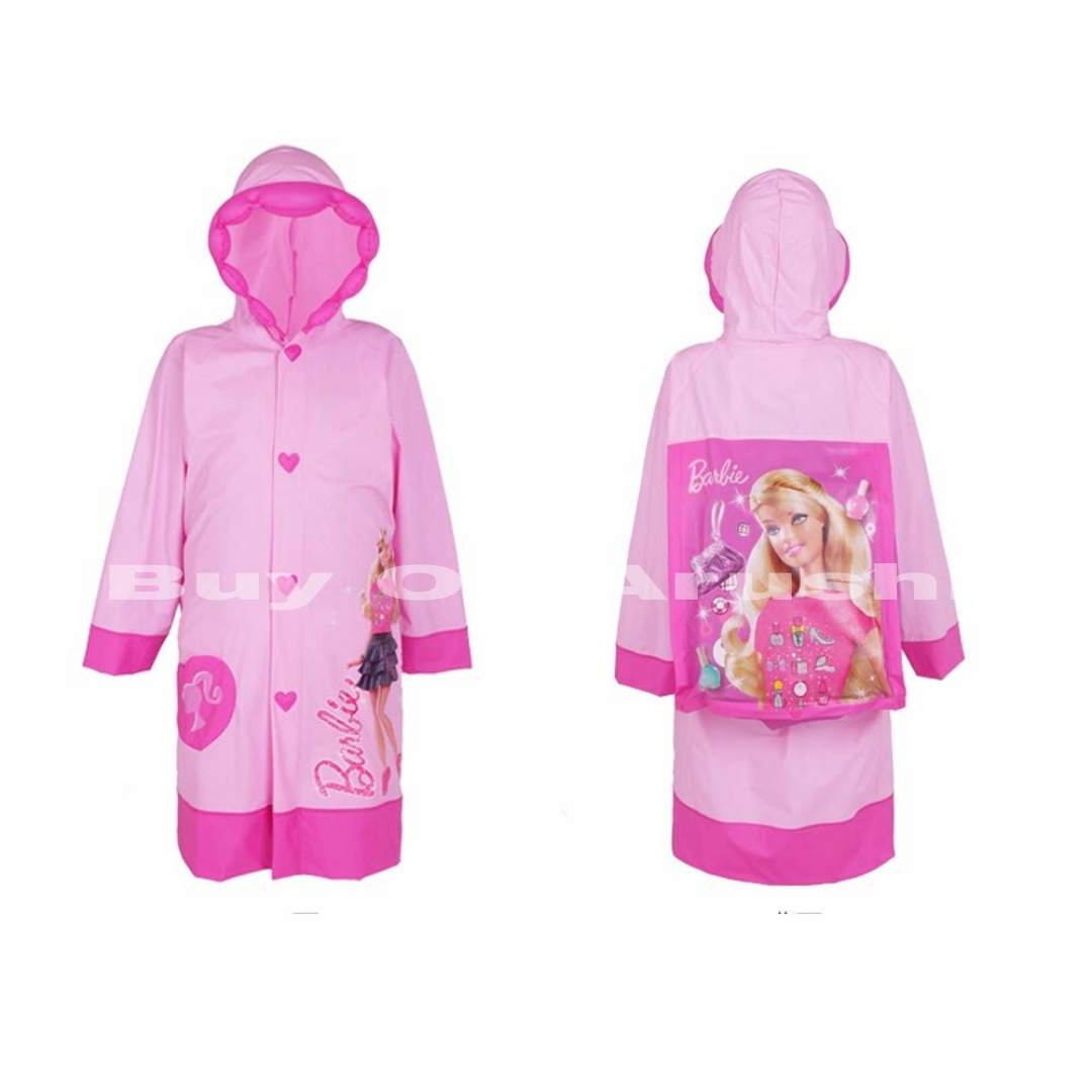 Kids Unisex Solid Cartoon Printed Raincoat(Print May Vary) By Arushi