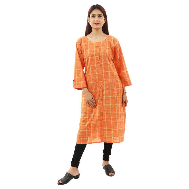 orange colour ka kurti