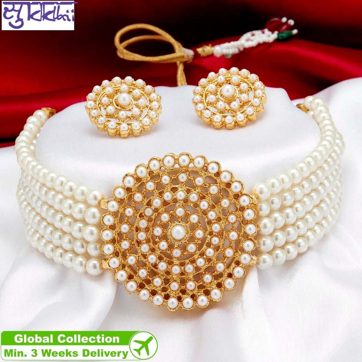 Sukkhi Lavish Gold Plated White Pearl 