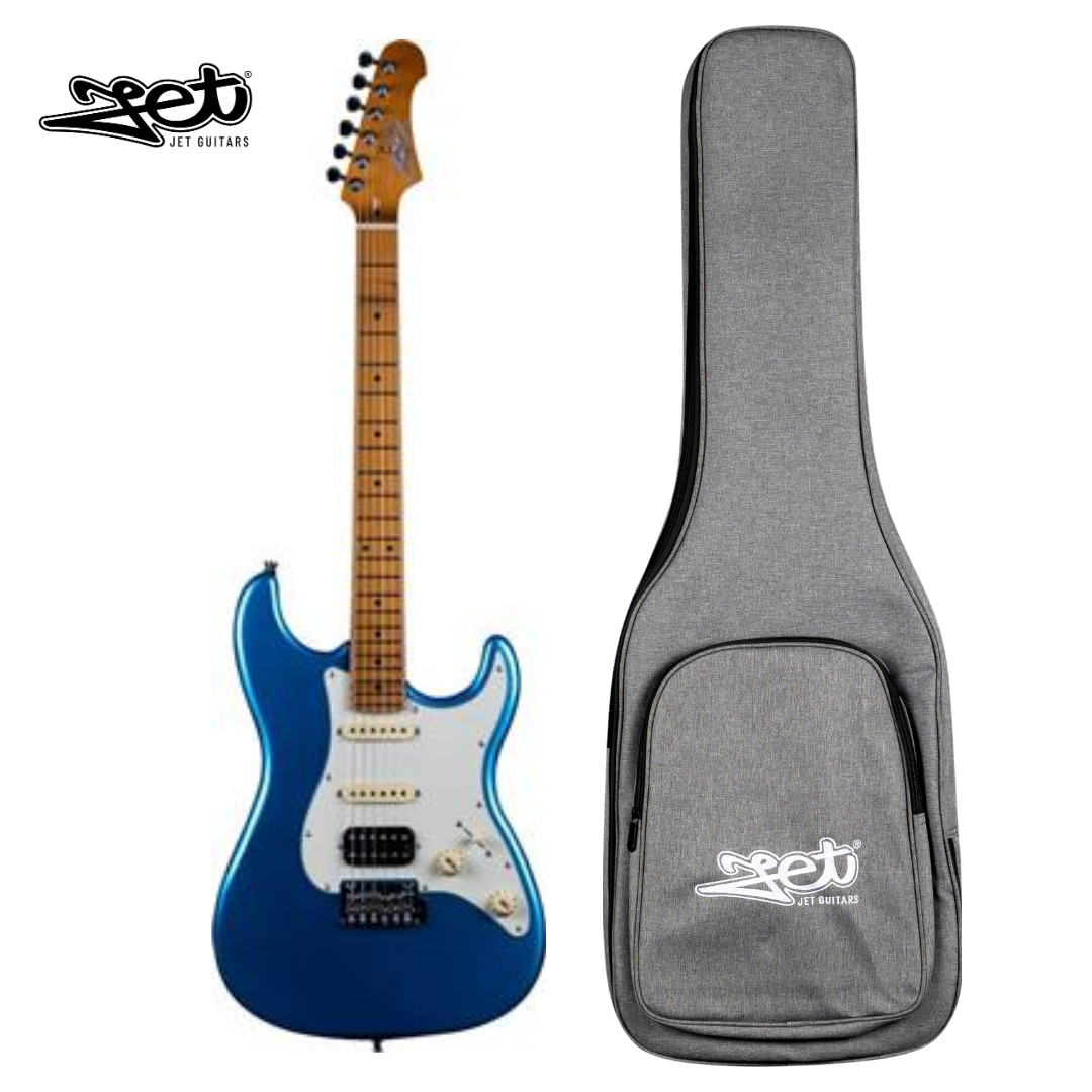 Jet Guitars JS 400 LPB HSS Roasted Maple Lake Placid Blue w/ Gigbag