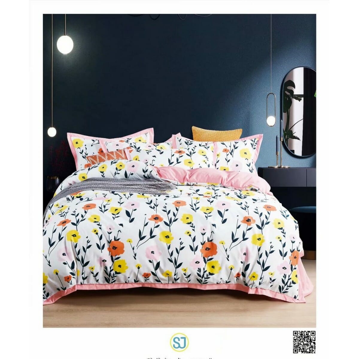 Korean Cotton King Size Bed Sheet With 2 Pillow Covers