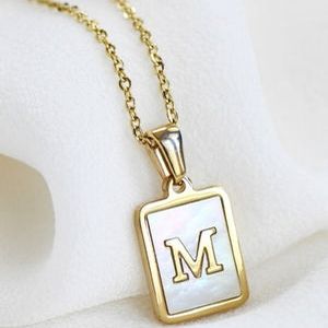 Letter m pendant hot sale necklace gold