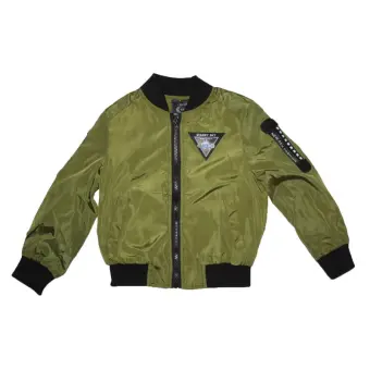 green and black bomber jacket