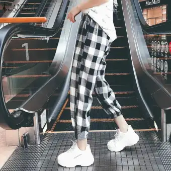 plaid harem pants