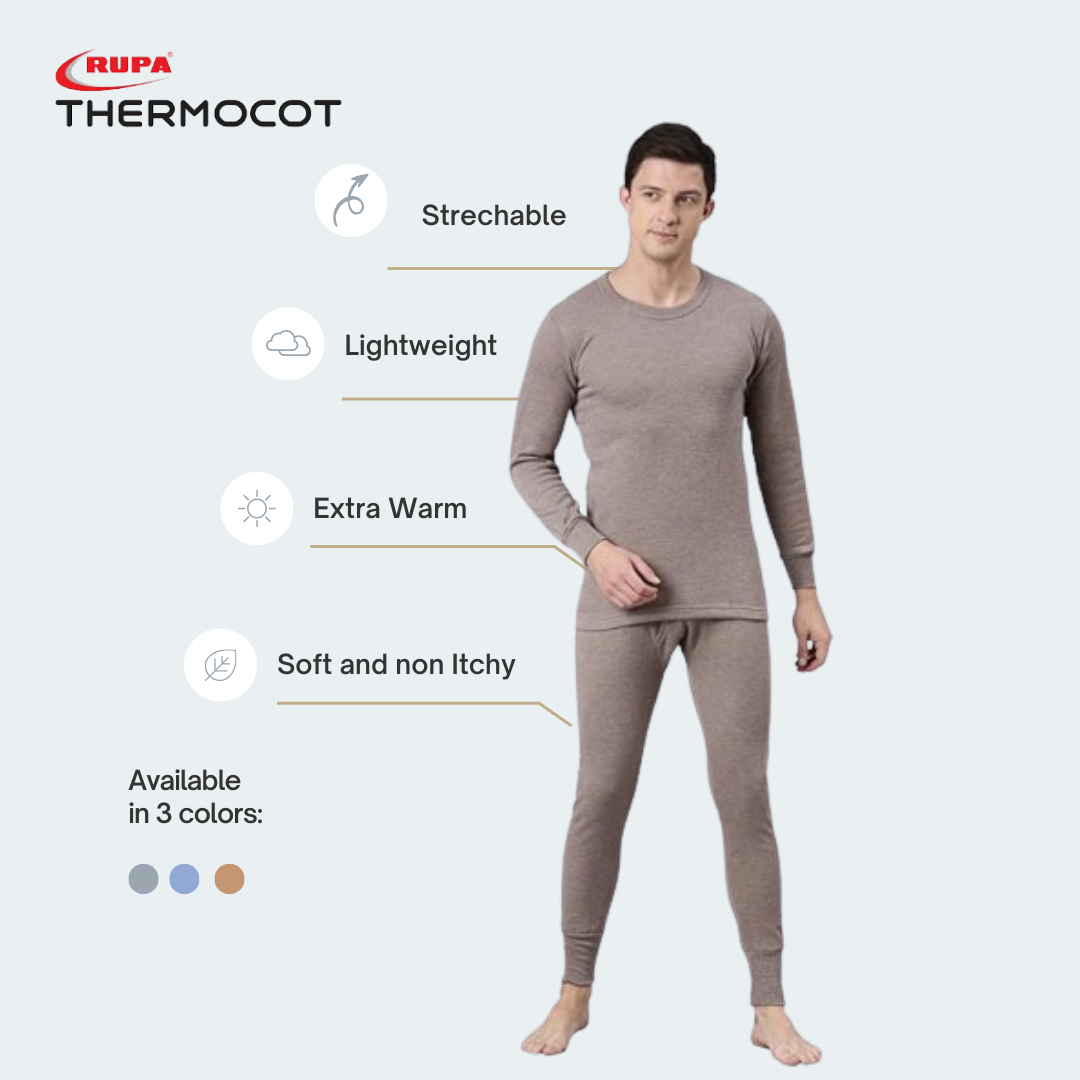 Rupa Torrido 7001 V Neck Grey Thermal Top For Men | Thermocot / Thermal  Wear For Men (Top Only)