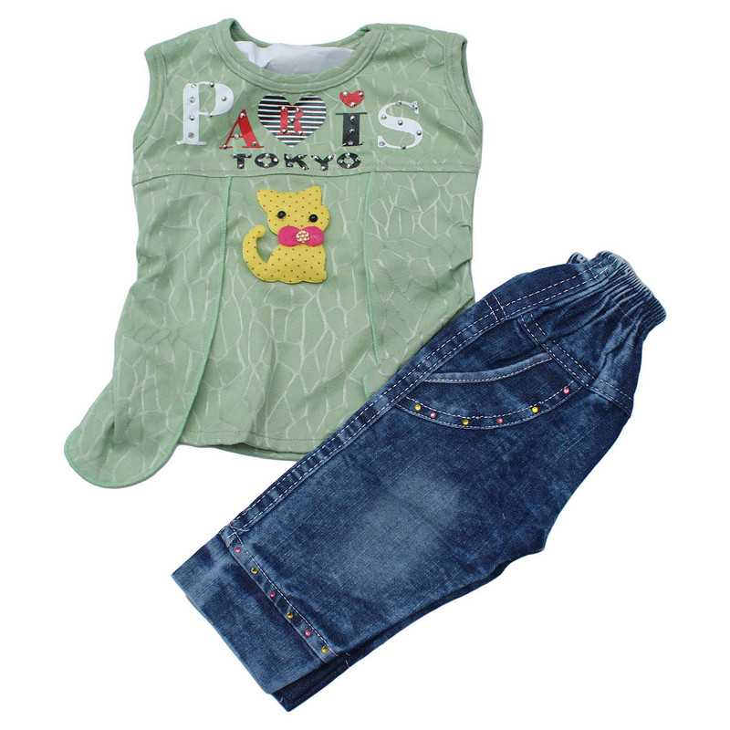 Half Cotton T-shirt and Soft Full Jeans 