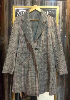 long checkered coat