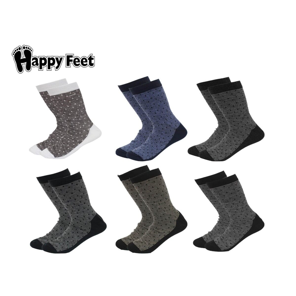 Pack of 6 Pairs of Pure Cotton Antibacterial Socks for Men (1038)