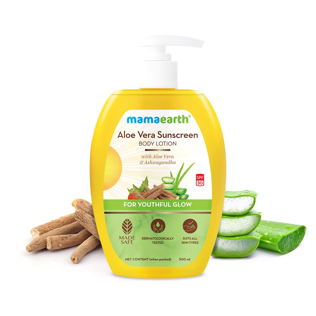 mamaearth Sunscreen Body Lotion SPF 30 - 300 ml Aloe Vera