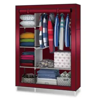 Grade One Fabric And Steel Rod Folding Canvas Wardrobe Cupboard