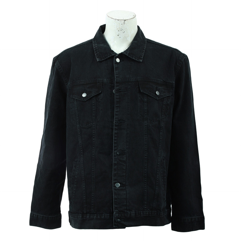 Black Jeans Back Printed Denim Jacket 