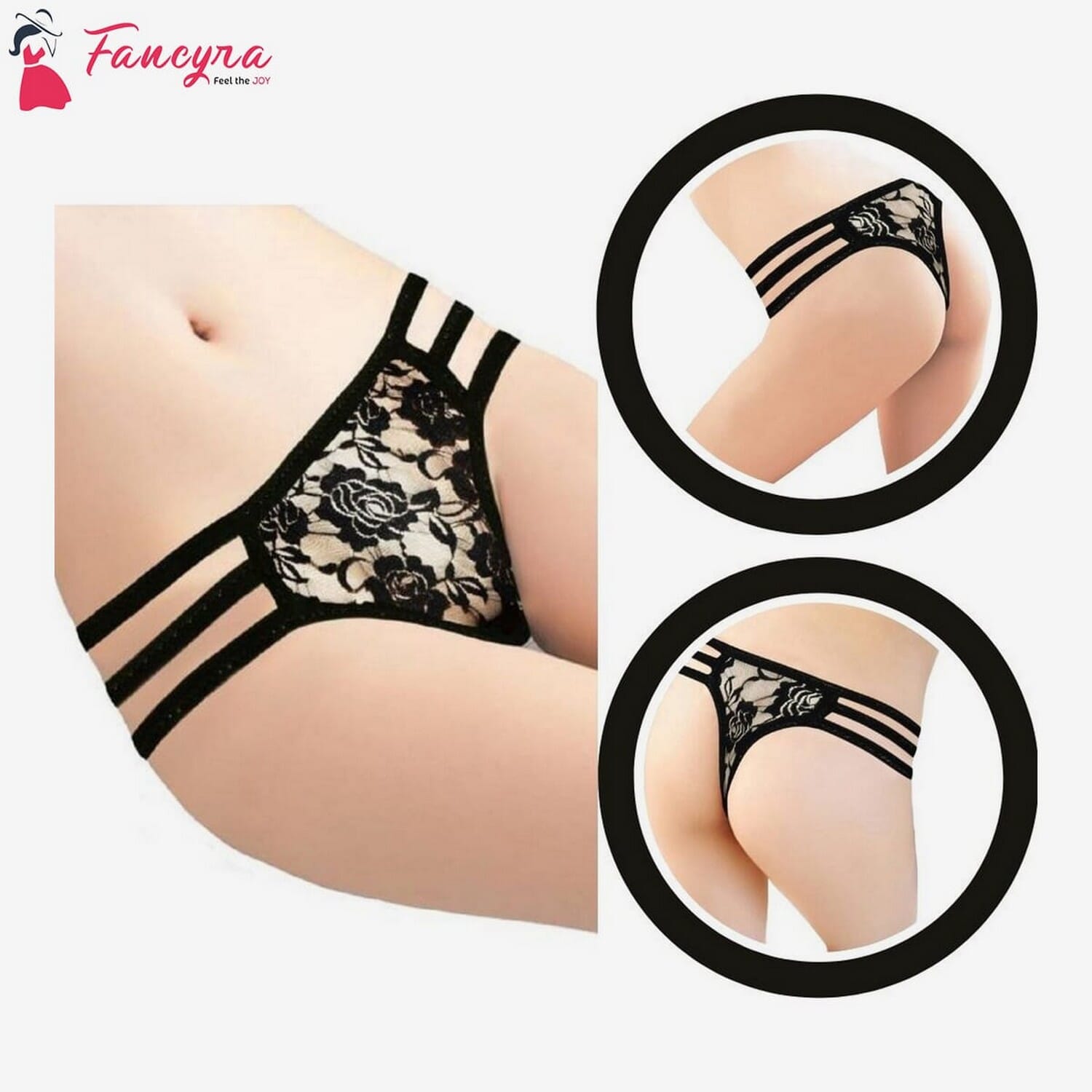 Thong For Women Black Color Free Size