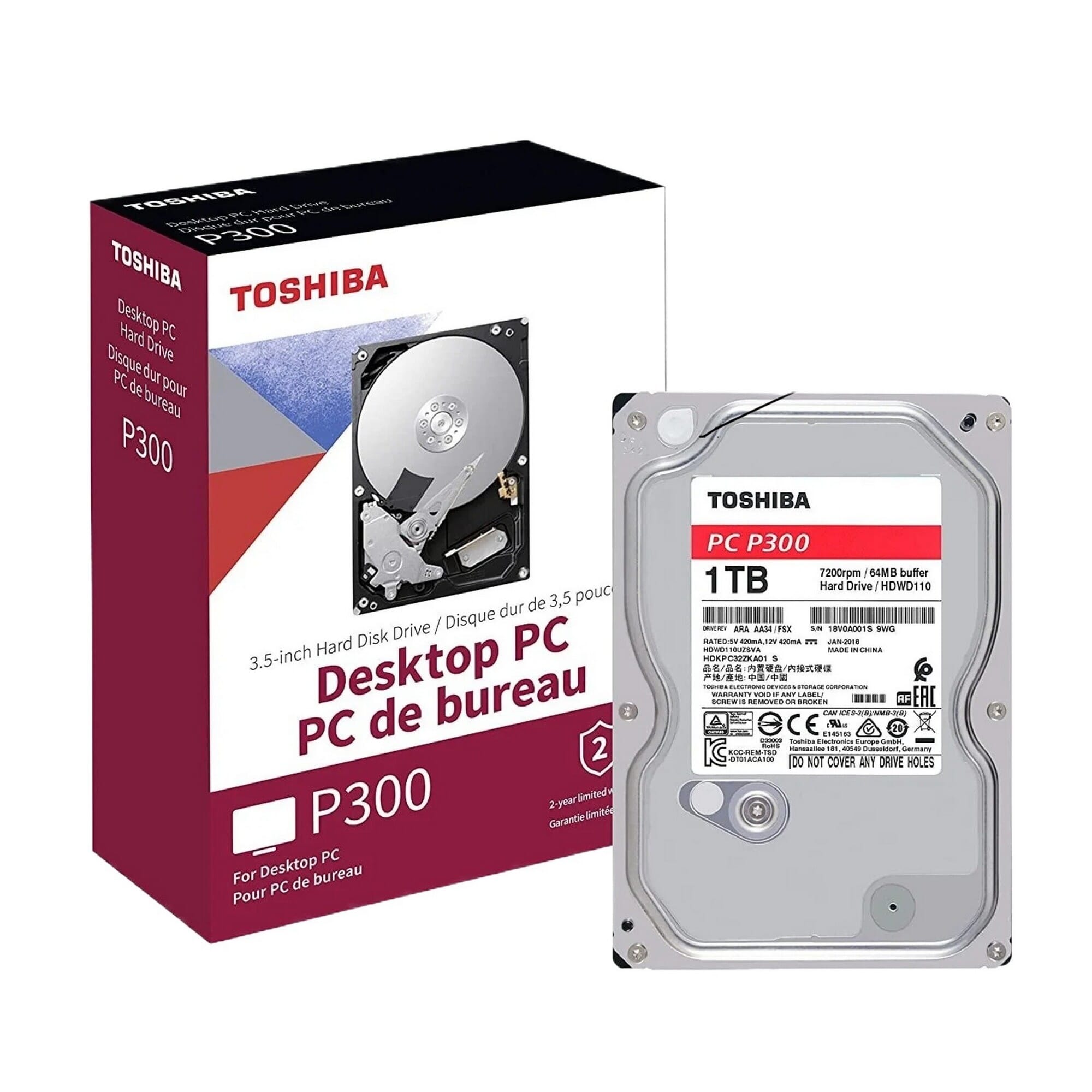 Toshiba Internal Hard Disk 128MB 7200RPM SATA Interface