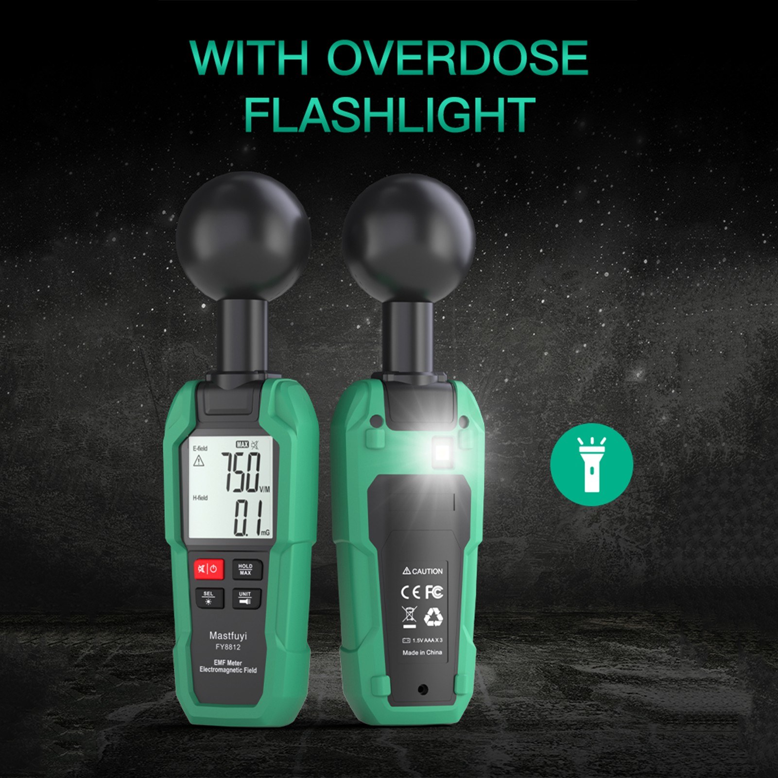 Mastfuyi EMF Meter Electromagnetic Field Tester High Precision Electromagnetic Radiation Testing Gauge Electromagnetic Wave Radiation Detector 2-inch LCD Digital Display with Backlight Flashlight. 