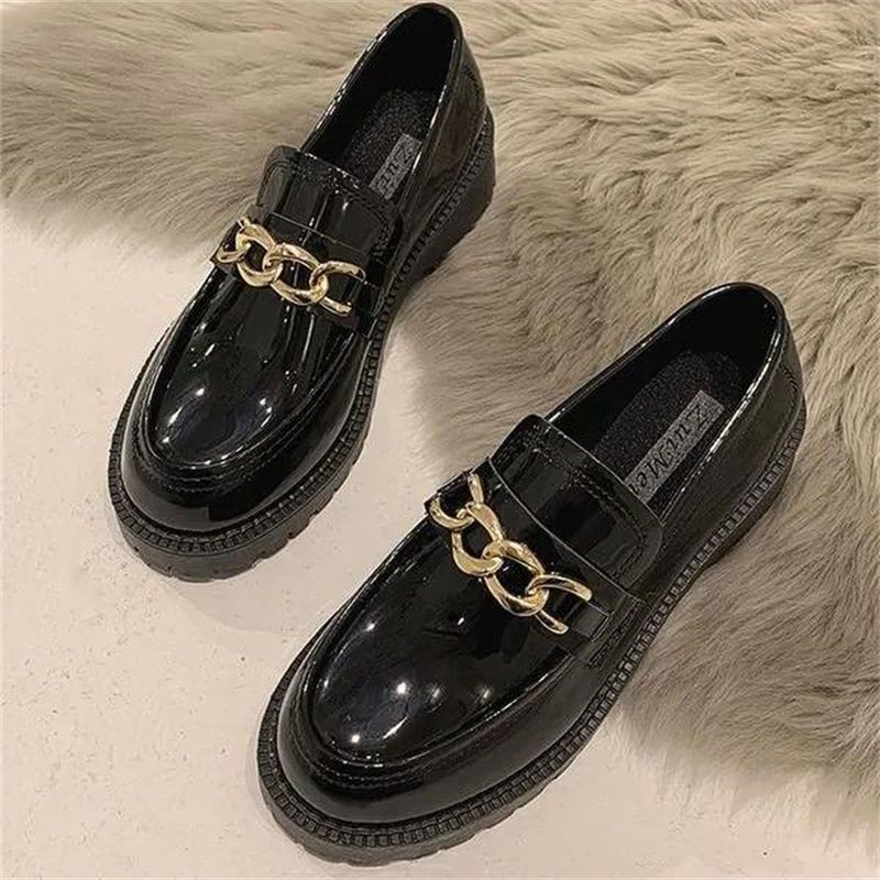 Small leather shoes Women's British Style 2021 new all-match high