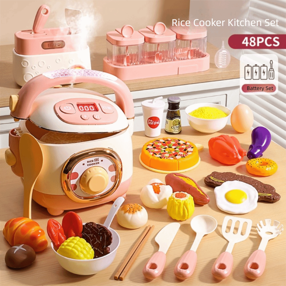 Play House Acousto-Optic Spray Simulated Cooking Toys Electric Rice ...