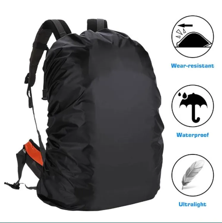 Bag Cover Waterproof Rain Cover for Backpack Bags, Rainproof Dust Proof  Protector Elastic Adjustable for Trekking