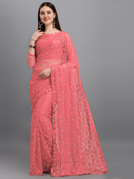 Saree For Women All-Season Net Bollywood Self Design Party Style Multiple Colors
