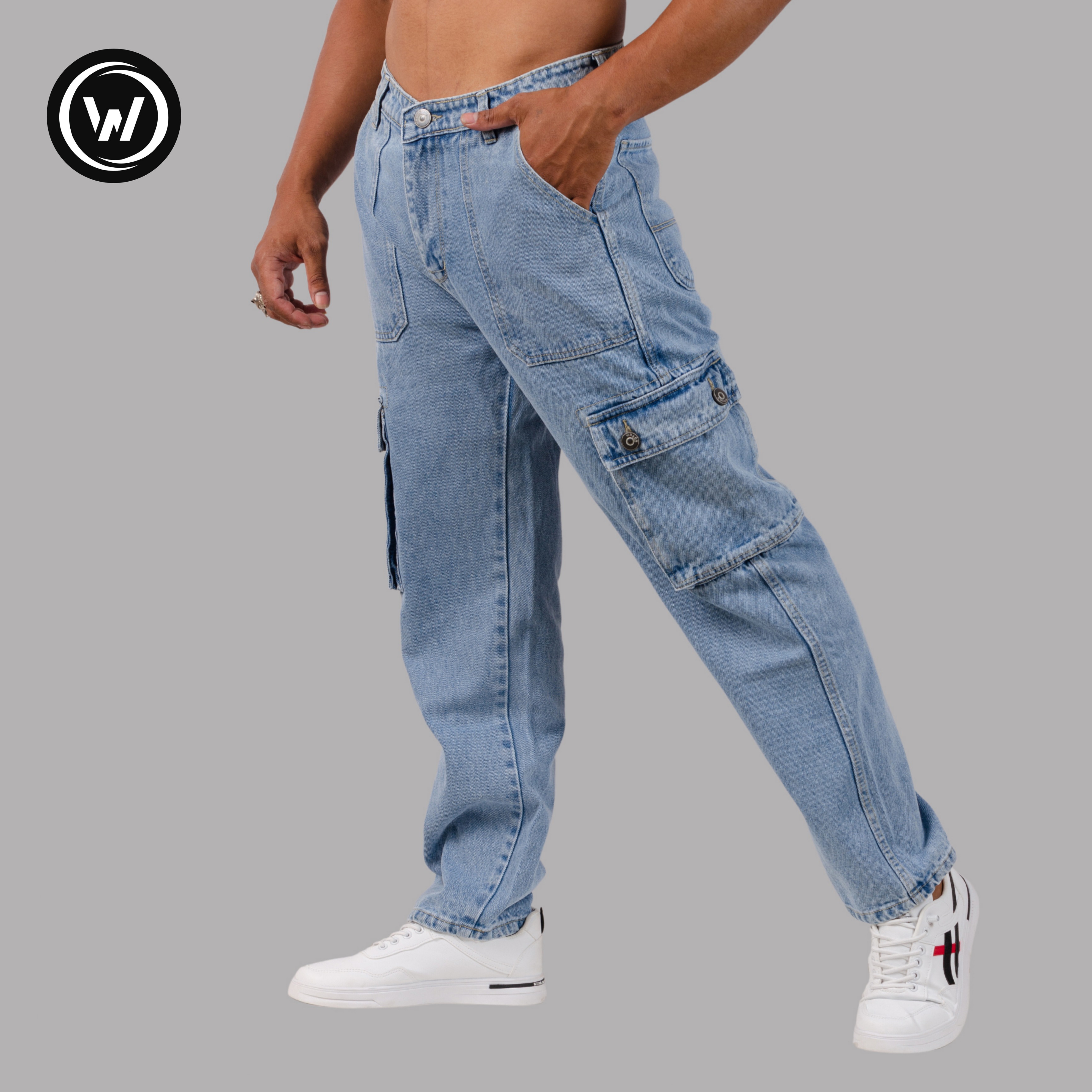 Men's Casual 8 Pocket Cargo Sweatpant For Men  Fashion Box Multi Pockets  Pants Price in Nepal
