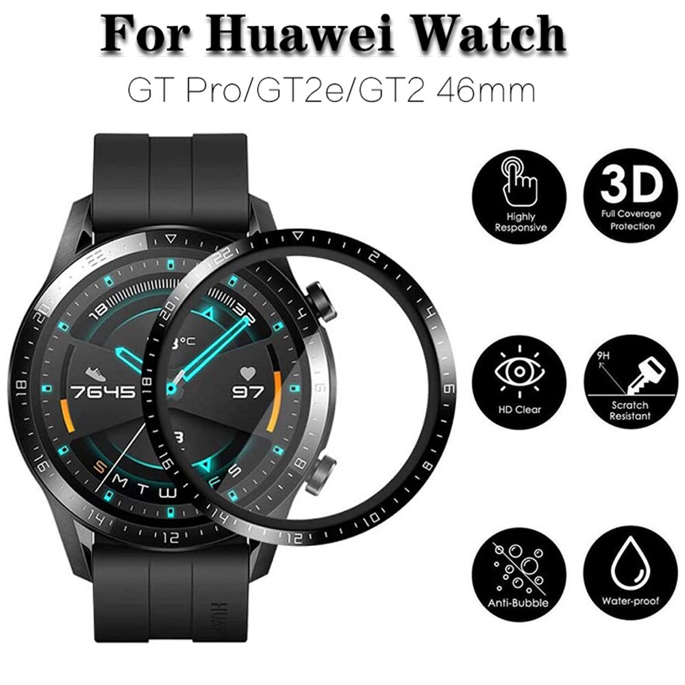 [2-Pack] for Huawei Watch GT2 46mm Screen Protector, Explosion-Proof Anti  Scratch Resistance Full Cover Clear Screen Protector Film for Huawei Watch