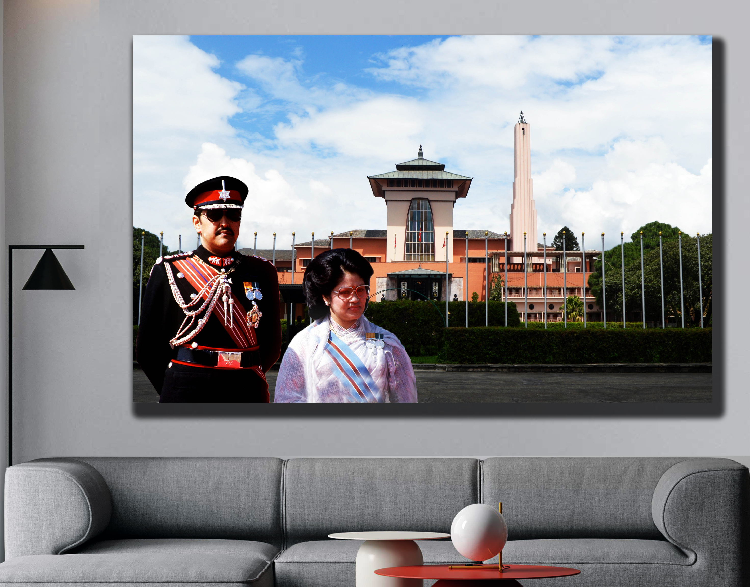 額縁 Late King Birendra Painting A2:No Frame Late King Birendra Painting A2:No Frame Late King Birendra