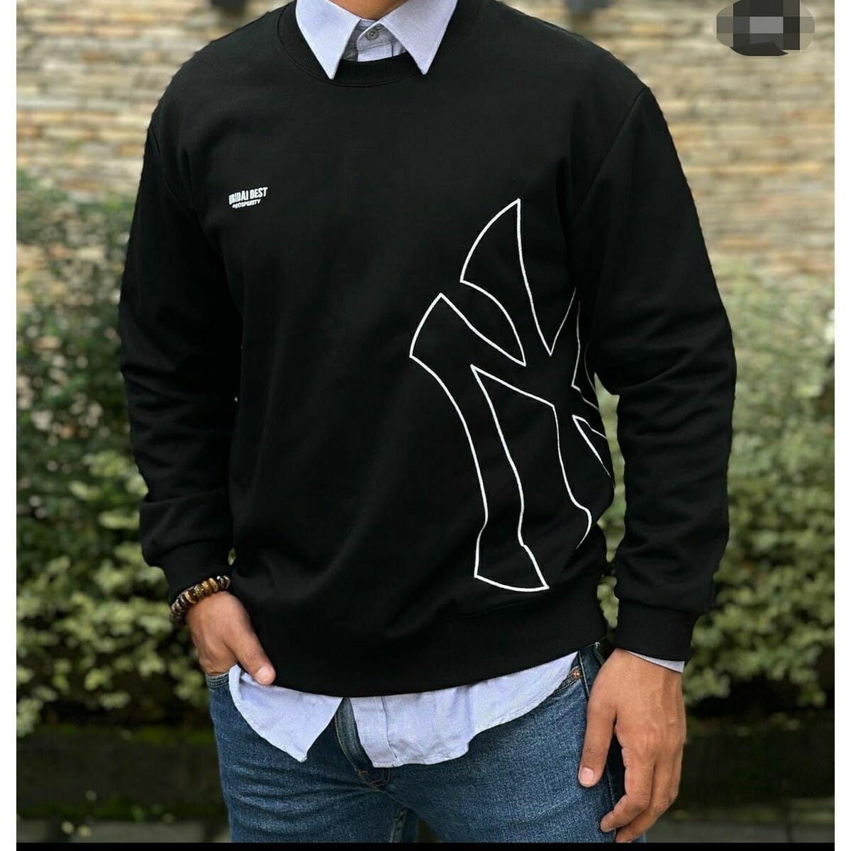 NY Marked Black SweatShirt For Men