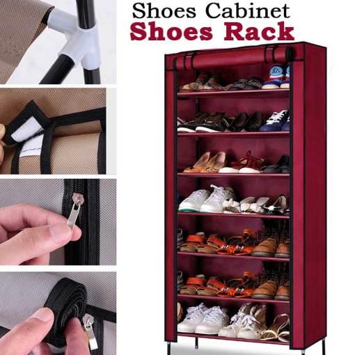 Shoes 7 Layers Shoes Rack Multipurpose With Cover